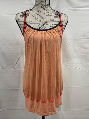 Lululemon Size 8 Peach Flowy Racerback Tank Top Built-In Bra Yoga Athletic